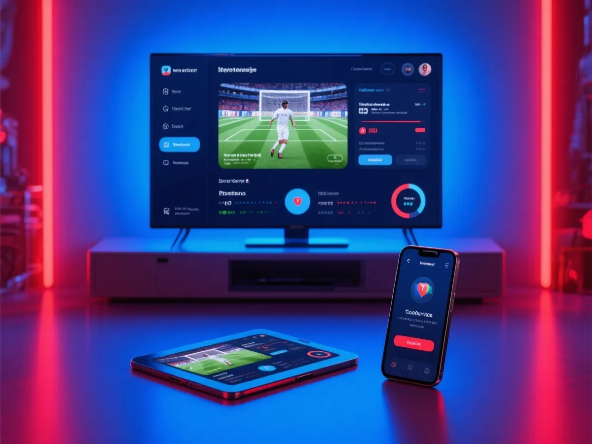 世界杯直播与多设备观赛示意图